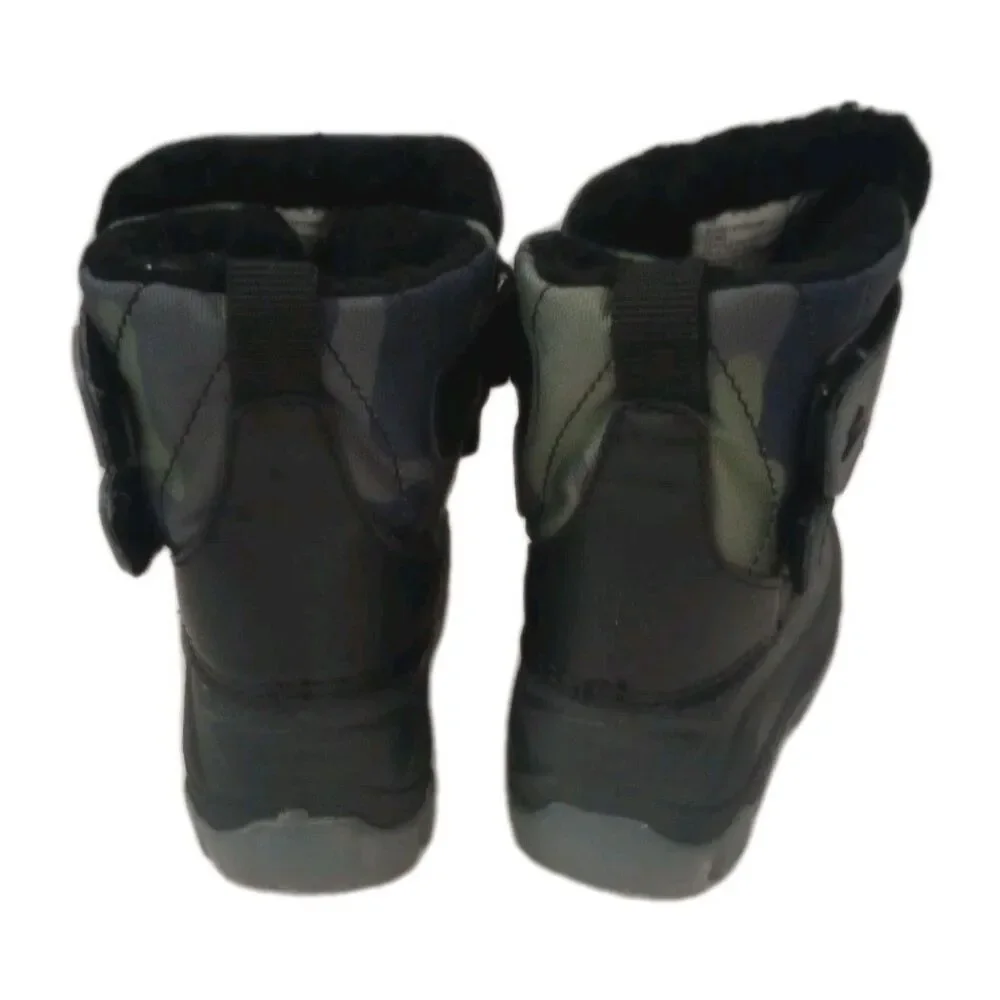 High Sierra Black/Army Camo Snow Boots sz 6M Toddler